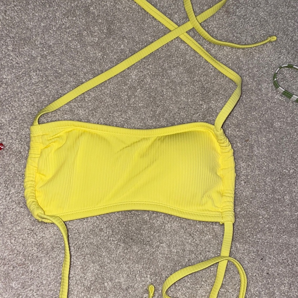 Bright yellow bikini top